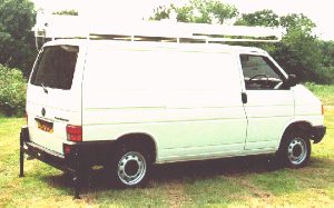 Clark Masts WT Series Portable Mast stowed on roof trolley
