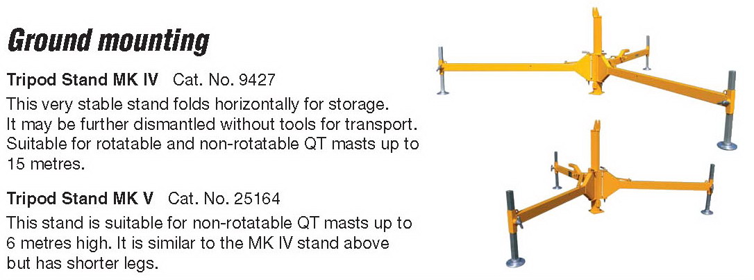 QT Series Mast - Tripod Details.